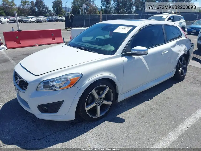 2011 Volvo C30 T5/T5 R-Design VIN: YV1672MK9B2208893 Lot: 45560016