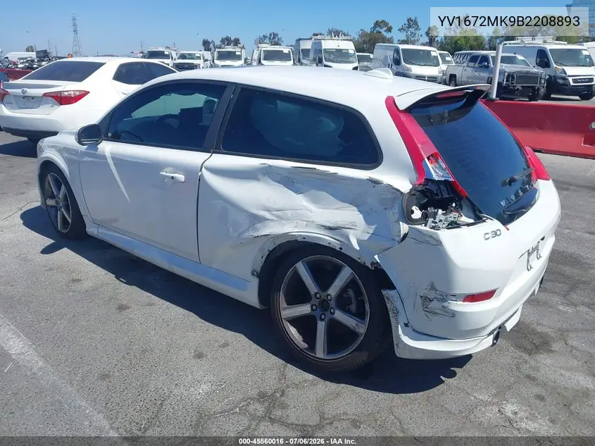2011 Volvo C30 T5/T5 R-Design VIN: YV1672MK9B2208893 Lot: 45560016