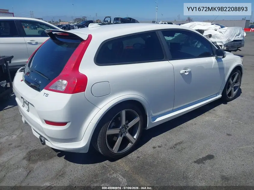 2011 Volvo C30 T5/T5 R-Design VIN: YV1672MK9B2208893 Lot: 45560016