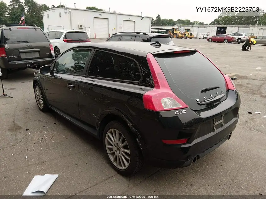 2011 Volvo C30 R-Design/T5 (Retail Only) VIN: YV1672MK9B2223703 Lot: 45599085