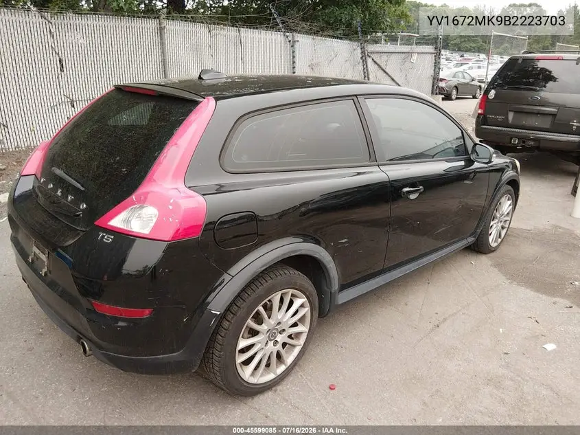 2011 Volvo C30 R-Design/T5 (Retail Only) VIN: YV1672MK9B2223703 Lot: 45599085