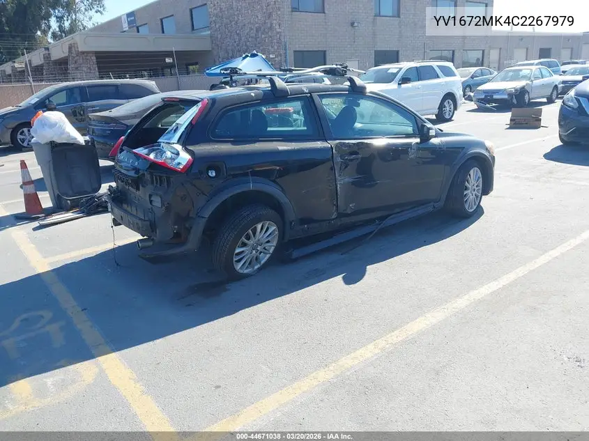2012 Volvo C30 T5 VIN: YV1672MK4C2267979 Lot: 44671038