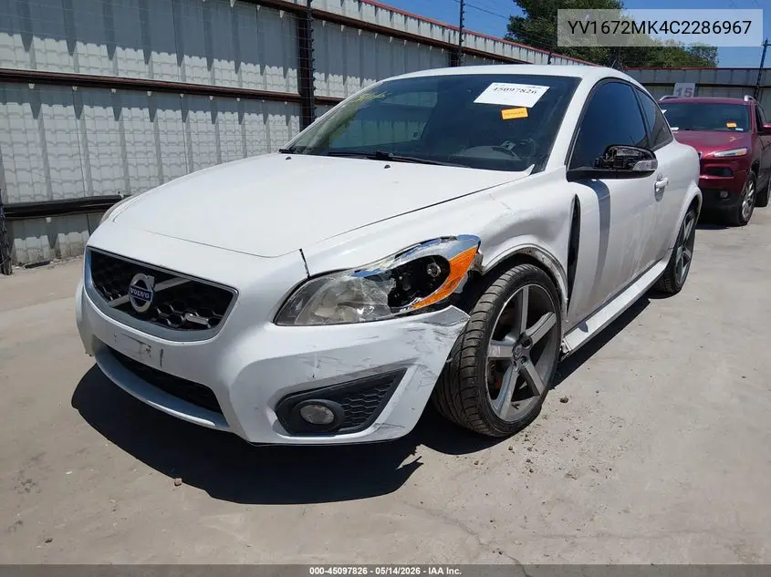 2012 Volvo C30 T5/T5 Platinum/T5 Premier Plus/T5 R-Design/T5 R-Design Platinum/T5 R-Design Premier Plus VIN: YV1672MK4C2286967 Lot: 45097826