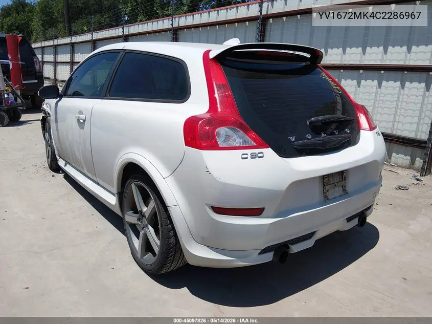 2012 Volvo C30 T5/T5 Platinum/T5 Premier Plus/T5 R-Design/T5 R-Design Platinum/T5 R-Design Premier Plus VIN: YV1672MK4C2286967 Lot: 45097826