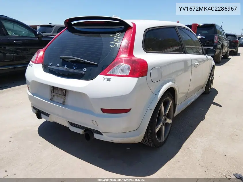 2012 Volvo C30 T5/T5 Platinum/T5 Premier Plus/T5 R-Design/T5 R-Design Platinum/T5 R-Design Premier Plus VIN: YV1672MK4C2286967 Lot: 45097826