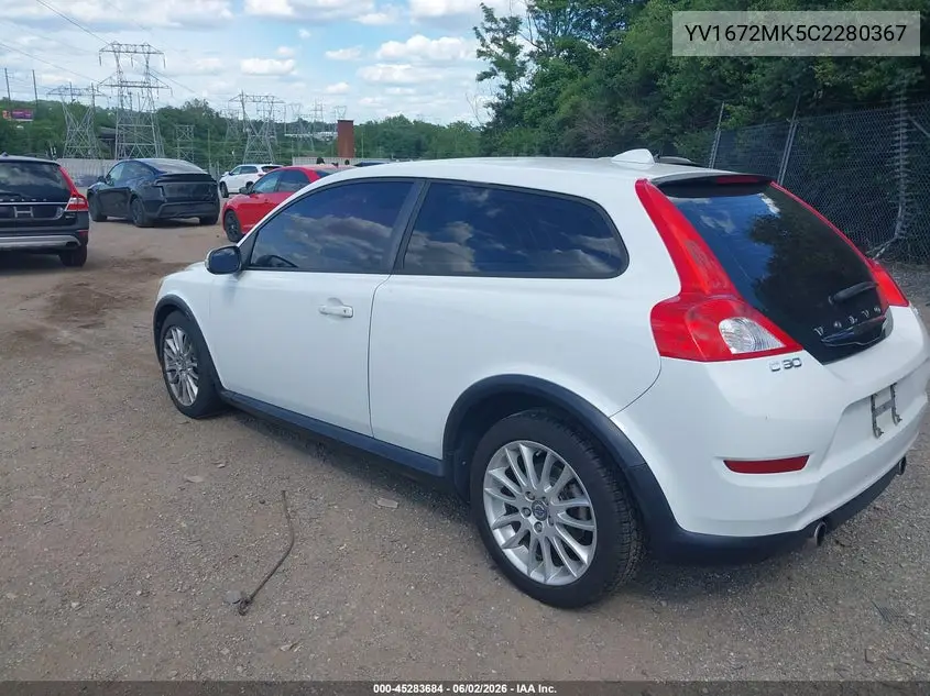 2012 Volvo C30 T5/T5 Platinum/T5 Premier Plus/T5 R-Design/T5 R-Design Platinum/T5 R-Design Premier Plus VIN: YV1672MK5C2280367 Lot: 45283684