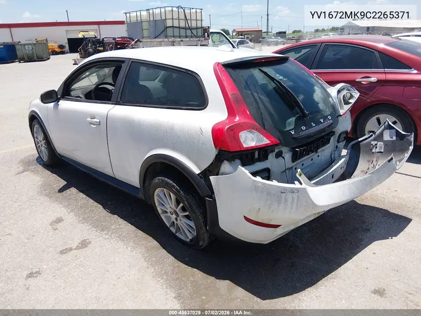 2012 Volvo C30 T5 VIN: YV1672MK9C2265371 Lot: 45537029