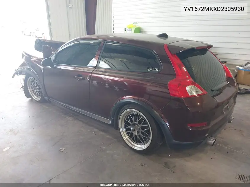 2013 Volvo C30 T5/T5 Platinum/T5 Premier/T5 Premier Plus/T5 R-Design/T5 R-Design Platinum/T5 R-Design Premier VIN: YV1672MKXD2305930 Lot: 44816886