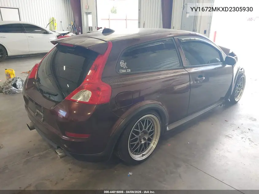 2013 Volvo C30 T5/T5 Platinum/T5 Premier/T5 Premier Plus/T5 R-Design/T5 R-Design Platinum/T5 R-Design Premier VIN: YV1672MKXD2305930 Lot: 44816886