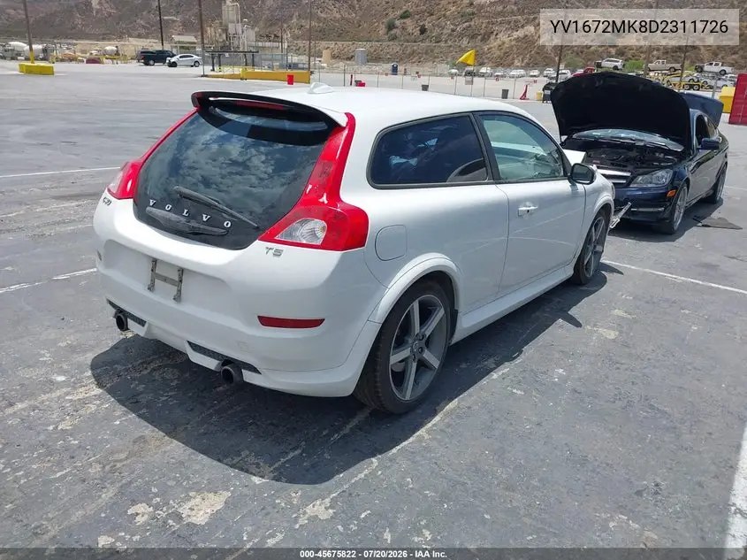 2013 Volvo C30 T5 R-Design VIN: YV1672MK8D2311726 Lot: 45675822