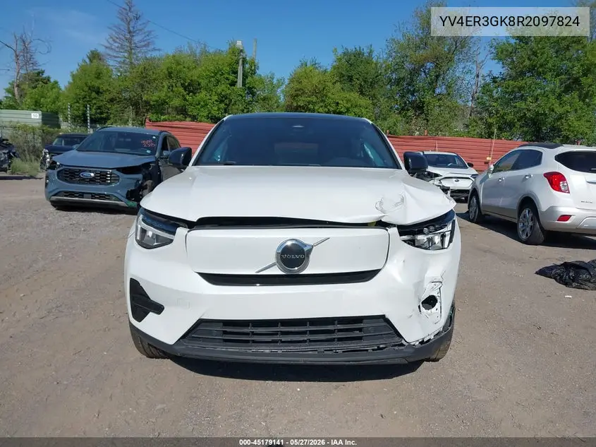 2024 Volvo C40 Recharge Pure Electric Twin Core VIN: YV4ER3GK8R2097824 Lot: 45179141