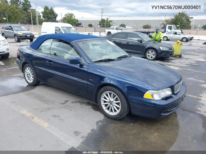 1998 Volvo C70 Cva VIN: YV1NC5670WJ000401 Lot: 45236682