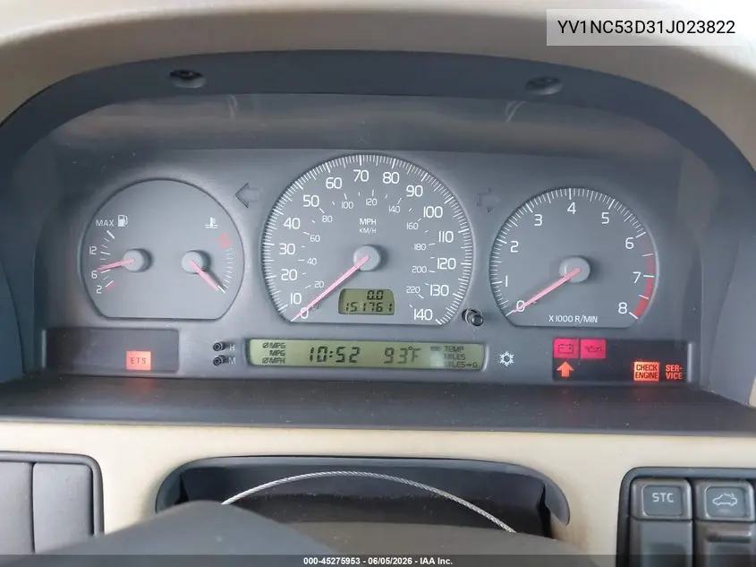 2001 Volvo C70 Ht VIN: YV1NC53D31J023822 Lot: 45275953