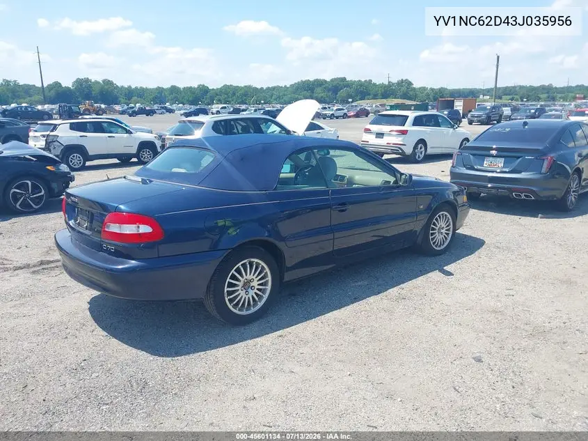 2003 Volvo C70 2.3L Turbo VIN: YV1NC62D43J035956 Lot: 45601134