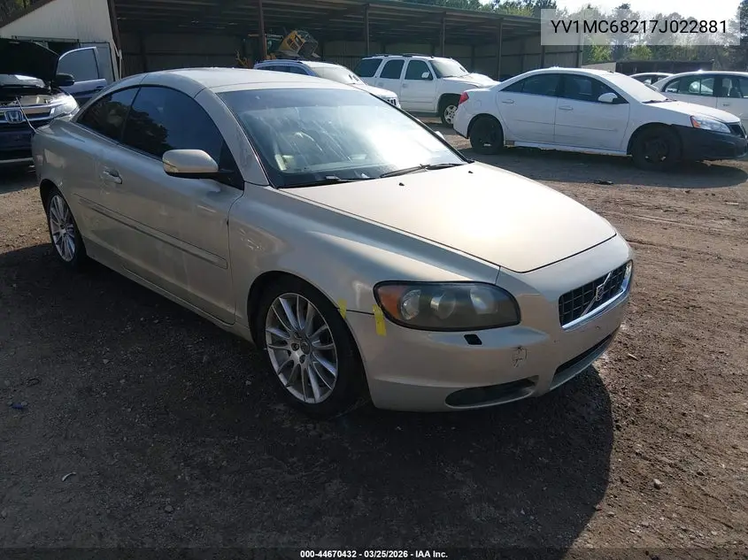 2007 Volvo C70 T5 VIN: YV1MC68217J022881 Lot: 44670432