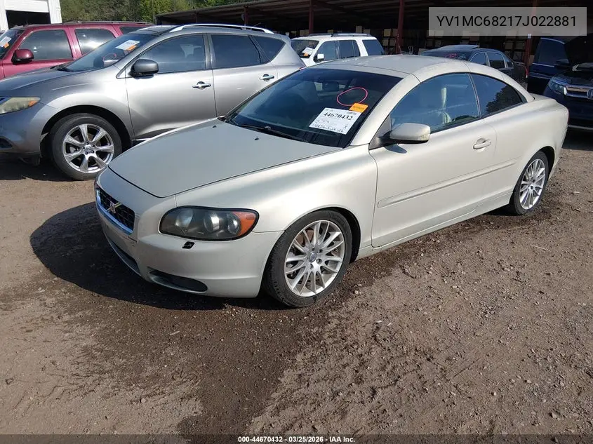 2007 Volvo C70 T5 VIN: YV1MC68217J022881 Lot: 44670432