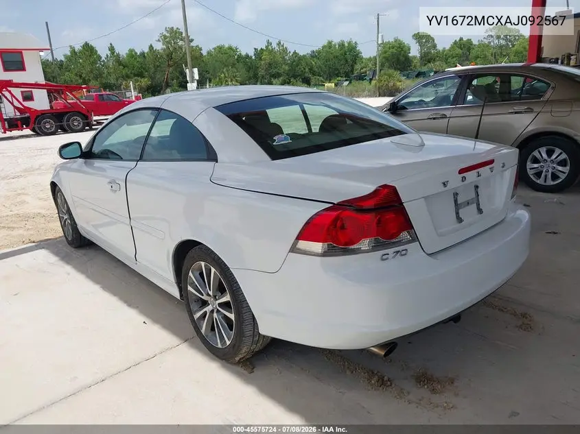 2010 Volvo C70 T5 VIN: YV1672MCXAJ092567 Lot: 45575724