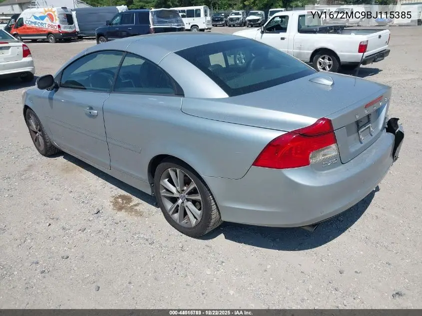 2011 Volvo C70 T5 VIN: YV1672MC9BJ115385 Lot: 44015789