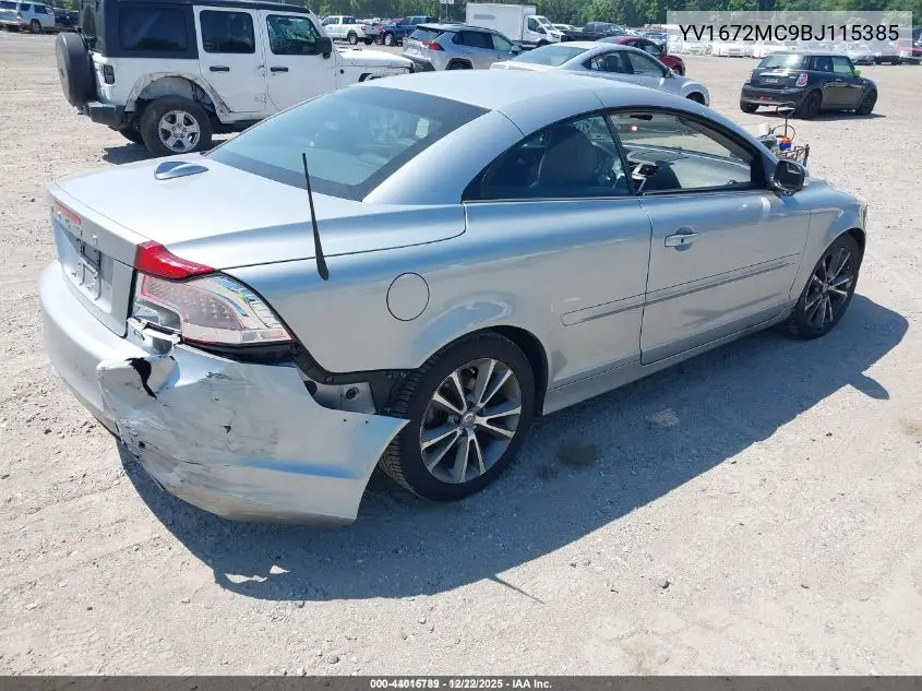 2011 Volvo C70 T5 VIN: YV1672MC9BJ115385 Lot: 44015789