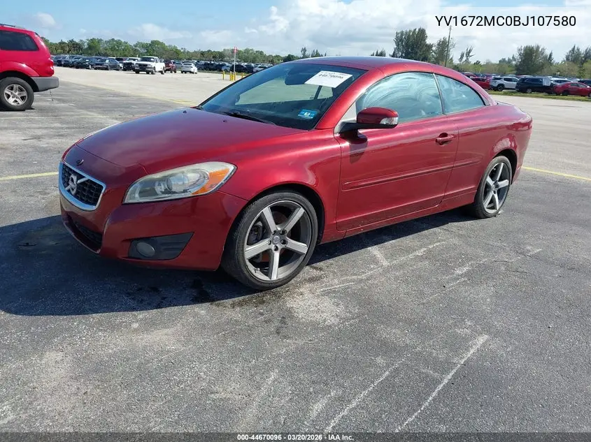 2011 Volvo C70 T5 VIN: YV1672MC0BJ107580 Lot: 44670096