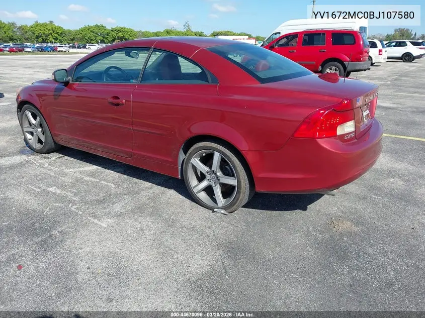 2011 Volvo C70 T5 VIN: YV1672MC0BJ107580 Lot: 44670096