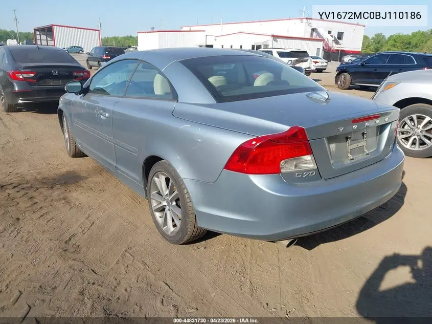 2011 Volvo C70 T5 VIN: YV1672MC0BJ110186 Lot: 44831730