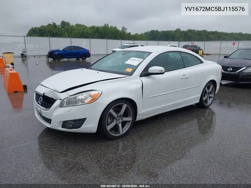 2011 Volvo C70 T5 VIN: YV1672MC5BJ115576 Lot: 45166712
