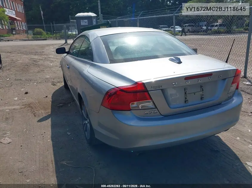 2011 Volvo C70 T5 VIN: YV1672MC2BJ118645 Lot: 45282263
