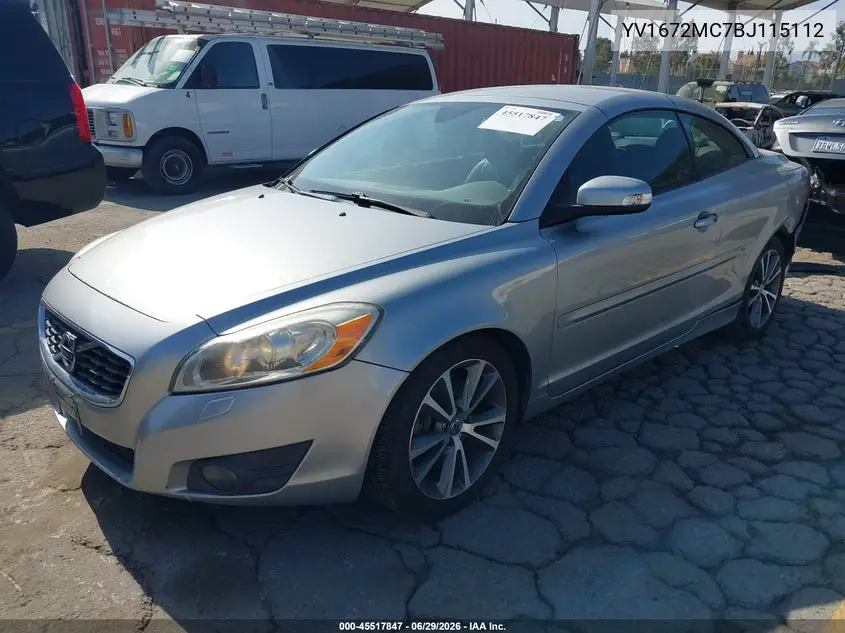 2011 Volvo C70 T5 (Fleet Only)/T5 (Retail Only) VIN: YV1672MC7BJ115112 Lot: 45517847