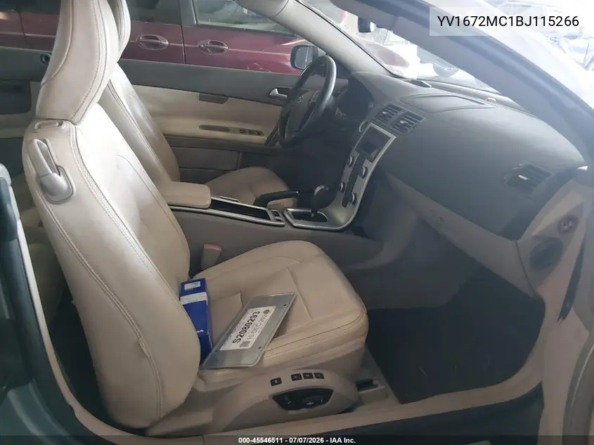 2011 Volvo C70 T5 (Fleet Only)/T5 (Retail Only) VIN: YV1672MC1BJ115266 Lot: 45546511