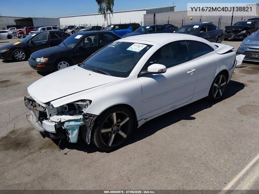 2013 Volvo C70 T5 VIN: YV1672MC4DJ138821 Lot: 45550978