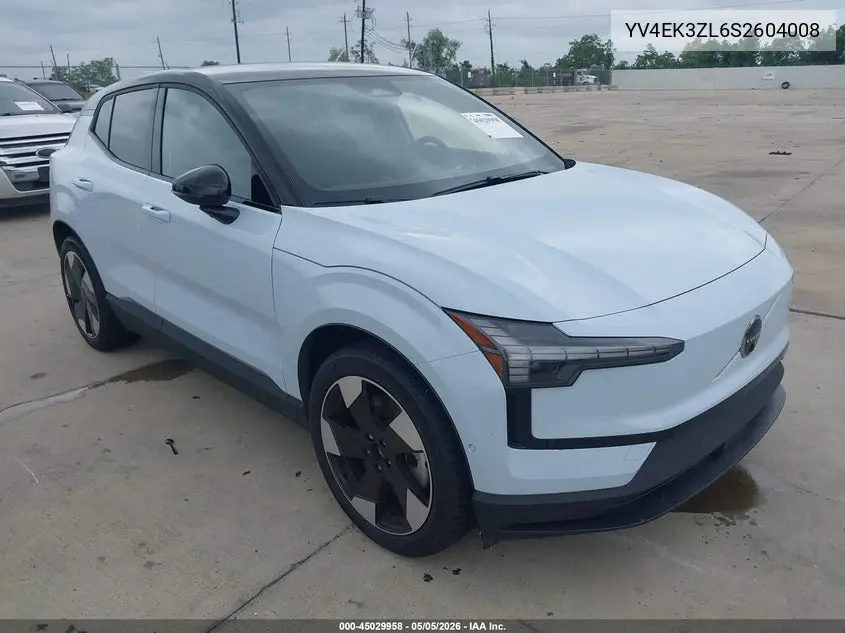 2025 Volvo Ex30 Ultra Twin Motor Performance, Fully Electric VIN: YV4EK3ZL6S2604008 Lot: 45029958