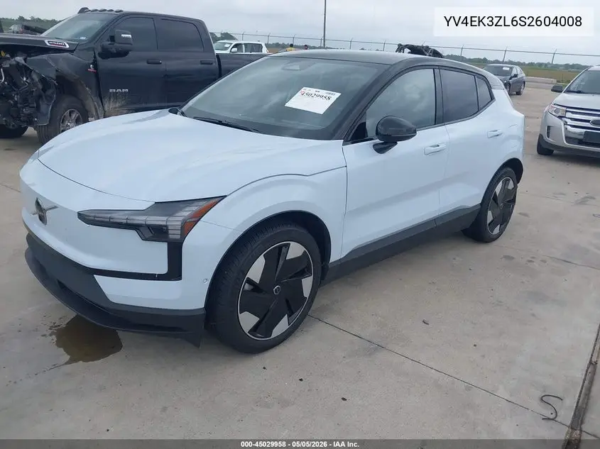 2025 Volvo Ex30 Ultra Twin Motor Performance, Fully Electric VIN: YV4EK3ZL6S2604008 Lot: 45029958