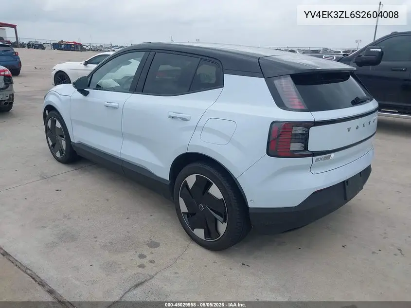 2025 Volvo Ex30 Ultra Twin Motor Performance, Fully Electric VIN: YV4EK3ZL6S2604008 Lot: 45029958