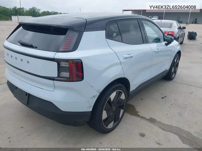 2025 Volvo Ex30 Ultra Twin Motor Performance, Fully Electric VIN: YV4EK3ZL6S2604008 Lot: 45029958