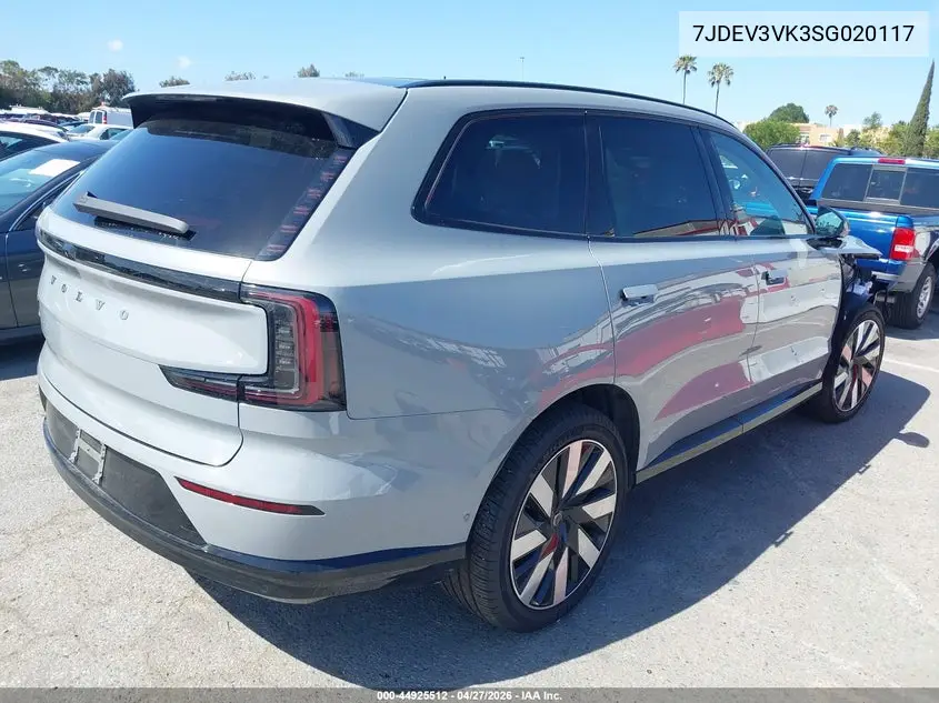 7JDEV3VK3SG020117 2025 Volvo Ex90 Plus, Twin Motor, Fully Electric, 7 Seats