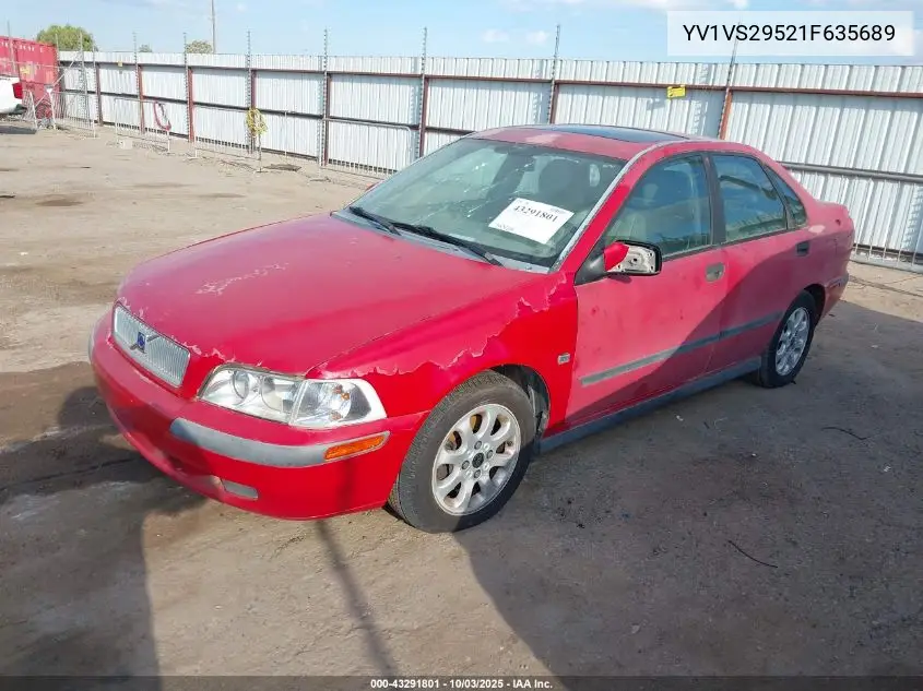 2001 Volvo S40 A/Sport Edition VIN: YV1VS29521F635689 Lot: 43291801