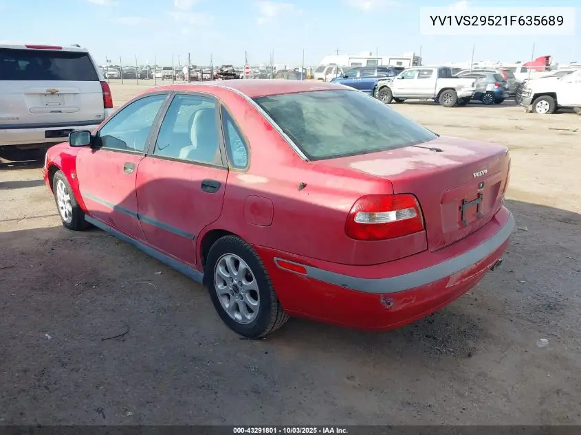 2001 Volvo S40 A/Sport Edition VIN: YV1VS29521F635689 Lot: 43291801