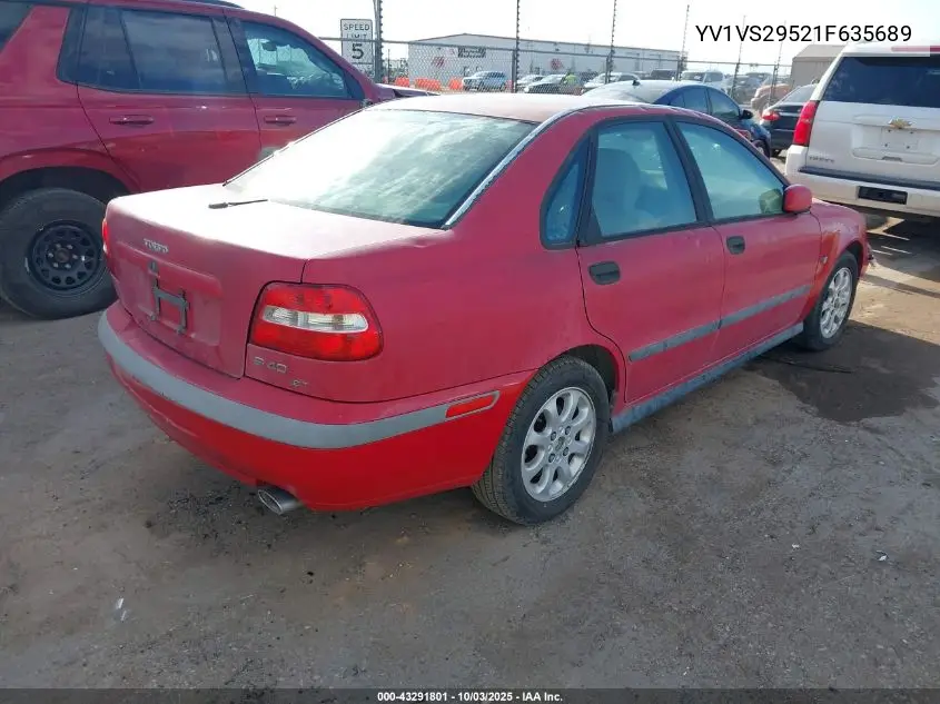 2001 Volvo S40 A/Sport Edition VIN: YV1VS29521F635689 Lot: 43291801