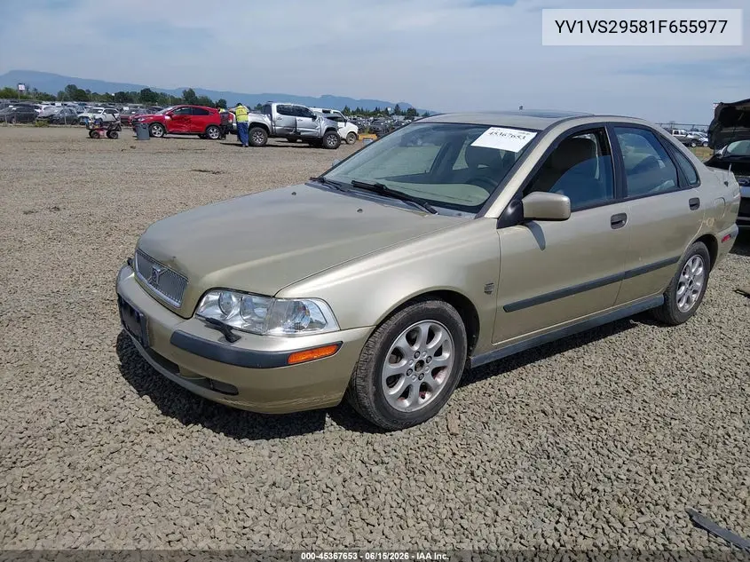 2001 Volvo S40 A/Sport Edition VIN: YV1VS29581F655977 Lot: 45367653