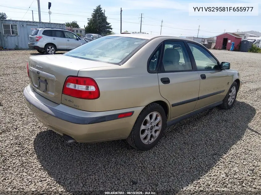 2001 Volvo S40 A/Sport Edition VIN: YV1VS29581F655977 Lot: 45367653
