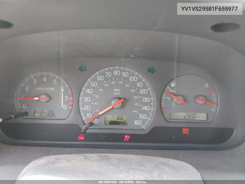 2001 Volvo S40 A/Sport Edition VIN: YV1VS29581F655977 Lot: 45367653