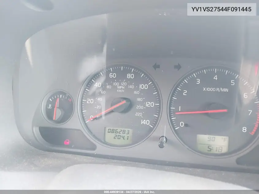 2004 Volvo S40 A/Lse VIN: YV1VS27544F091445 Lot: 44939134