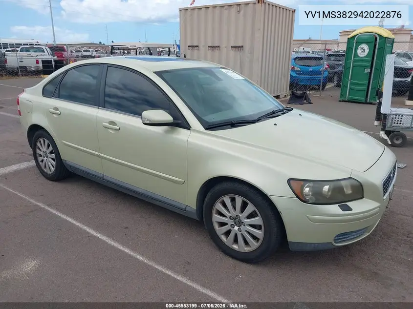 2004 Volvo S40 2.4I VIN: YV1MS382942022876 Lot: 45553199