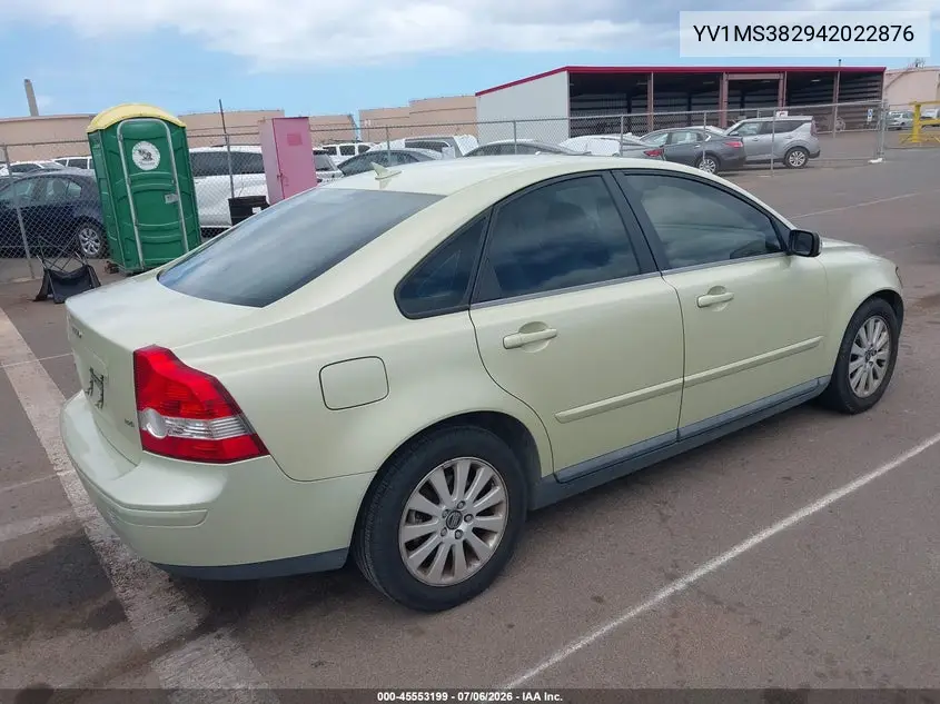 2004 Volvo S40 2.4I VIN: YV1MS382942022876 Lot: 45553199