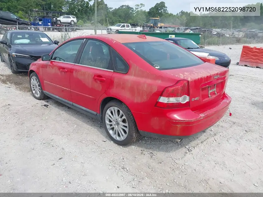 2005 Volvo S40 T5/T5 A Sr/T5 M/T5 M Sr VIN: YV1MS682252098720 Lot: 45332997