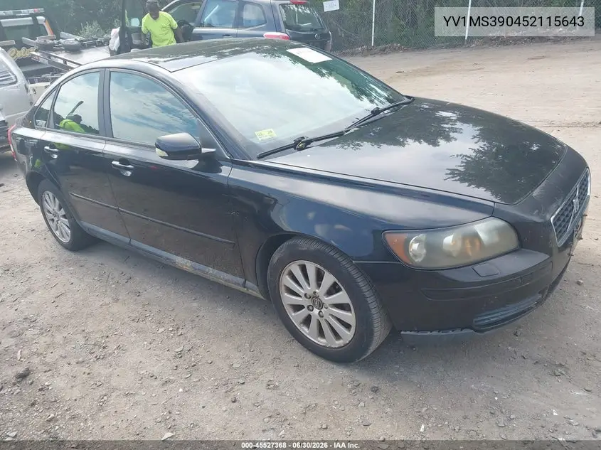 2005 Volvo S40 2.4I A/2.4I A Sr/2.4I M/2.4I M Sr VIN: YV1MS390452115643 Lot: 45527368