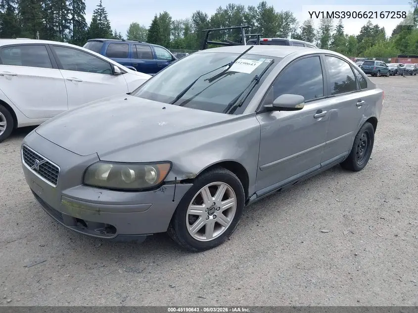 2006 Volvo S40 2.4I VIN: YV1MS390662167258 Lot: 45190643