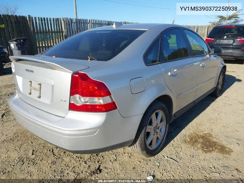 2007 Volvo S40 2.4I VIN: YV1MS390372250938 Lot: 44188017