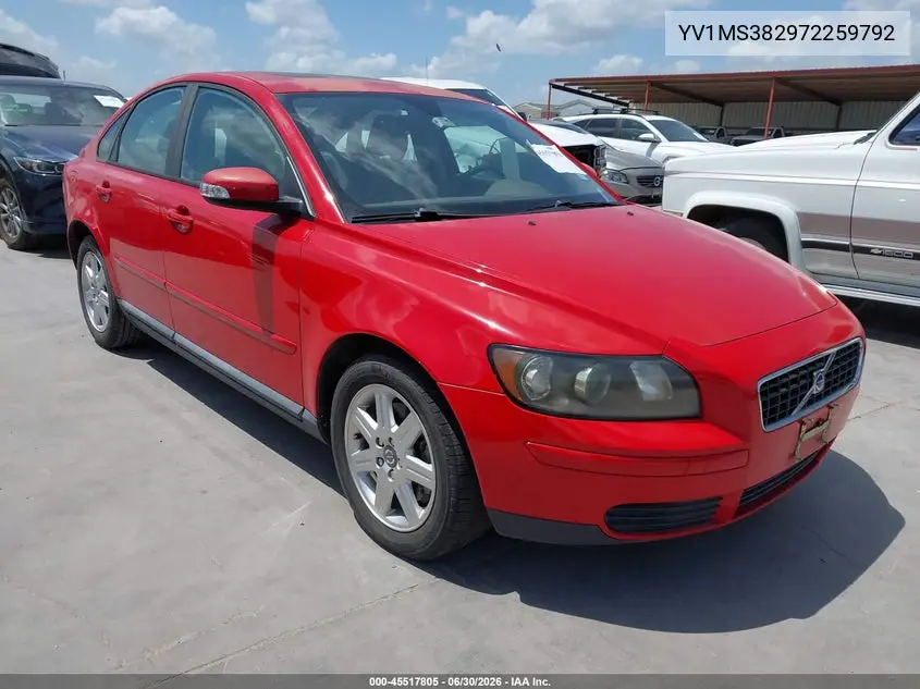 2007 Volvo S40 2.4I VIN: YV1MS382972259792 Lot: 45517805